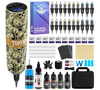 Bigcan Kit de stylo de tatouage sans fil pour débutants, batterie 1600 mAh, tension réglable de 5 à 12 V, ensemble de machine à tatouer rotative sans fil avec écran LED,D'or,Deluxe