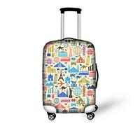Bigcardesigns Housse de protection élastique pour valise de 45,7 à 76,2 cm, Bâtiments célèbres, S(18"-21"cover)