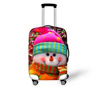 Bigcardesigns Housse de protection élastique pour valise de 45,7 à 76,2 cm, Bonhomme de neige de Noël, M(22"-25"cover)