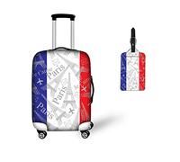Bigcardesigns Housse de protection élastique pour valise de 45,7 à 76,2 cm, Tour Eiffel - 2 pièces (housse + étiquette), S(18"-21"cover)
