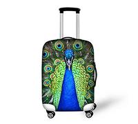 Bigcardesigns Housses de bagage de voyage élastiques pour valise de 45,7 à 76,2 cm, paon, S(18"-22"cover)
