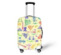 Bigcardesigns Housses de protection élastiques pour valise de 45,7 à 76,2 cm, Architecture de voyage, L(26"-30" cover), L (housse de 66 à 71 cm)