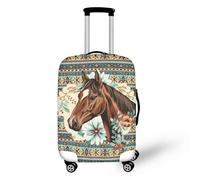 Bigcardesigns Housses de protection élastiques pour valise de 45,7 à 76,2 cm, Cheval floral tribal, S(18"-21"cover), S (housse de 45,7 à 53,3 cm)