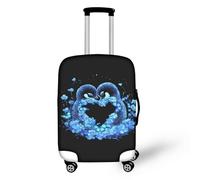 Bigcardesigns Housses de protection élastiques pour valise de 45,7 à 76,2 cm, Couple de pingouins, M(22"-25"cover), M (housse de 55,9 - 61 cm)