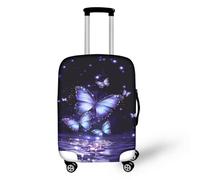 Bigcardesigns Housses de protection élastiques pour valise de 45,7 à 76,2 cm, Imprimé papillon bling, S(18"-21"cover), S (housse de 45,7 à 53,3 cm)