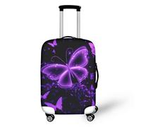 Bigcardesigns Housses de protection élastiques pour valise de 45,7 à 76,2 cm, Papillons volants Violet, M(22"-25"cover), M (housse de 55,9 - 61 cm)