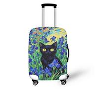 Bigcardesigns Housses de protection élastiques pour valise de 45,7 à 76,2 cm, Peinture à l'huile de chat floral, L(26"-30" cover), L (housse de 66 à 71 cm)