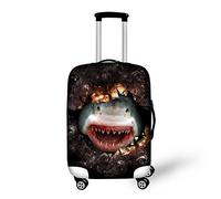 Bigcardesigns Housses de protection élastiques pour valise de 45,7 à 76,2 cm, Requin 2, M(22"-25"cover)