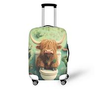 Bigcardesigns Housses de protection élastiques pour valise de 45,7 à 76,2 cm, Support pour vache Highland, S(18"-21"cover), S (housse de 45,7 à 53,3 cm)
