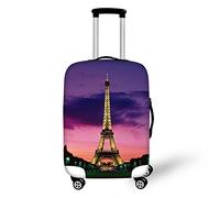 Bigcardesigns Housses de protection élastiques pour valise de 45,7 à 76,2 cm, Tour Eiffel Violet, S(18"-21"cover)