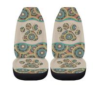 BIGCARJOB Lot de 2 Housses de siège Avant de Voiture, Motif Pattes tribales aztèques, compatibilité Universelle, pour Voitures, berlines, camions, SUV