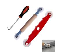 BigCheer 3 Pack Outil de Roulement D'écran Bois Rouleau à Cannelure Et Outil de rouleau en Plastique et 3.5 mm Crochet pour L'installation de Moustiquaire de Fenêtre