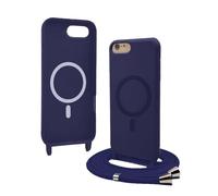 Bigcousin Coque Magnétique pour iPhone 8 / iPhone SE 2020/2022 avec Cordon,[Compatible avec MagSafe],Silicone avec Collier Case Portable Cover,Réglable Collier Lanyard Case,Bleu