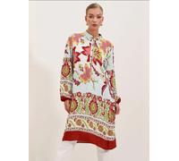 Bigdart Robe-chemise bleu ciel / jaune / vert clair / bourgogne, Taille 36