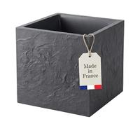 BigDean Bac à fleurs à double paroi très stable fabriqué en Europe - Environ 40 x 40 x 40 cm - Résistant au gel - Aspect pierre