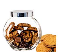 BigDean Bocal en verre avec couvercle à visser - 2 litres - Grand pot à bonbons - Pour bonbons, biscuits, farine et épices - Fabriqué en Allemagne - Passe au lave-vaisselle