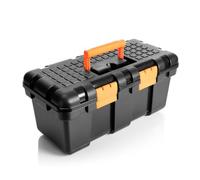 BigDean Boîte à outils vide en plastique rigide 50 x 25 x 23,5 cm - Boîte à outils avec étagère intérieure - Grande boîte à outils - Boîte à outils pour la maison et les artisans - Fabriqué en UE