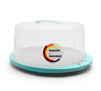 BigDean Boîte de transport ronde pour gâteau avec compartiment isotherme bleu glacé - Cloche à gâteau avec poignée de transport robuste pour un transport sûr des pâtisseries - Couvercle à gâteau