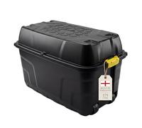 BigDean Caisse de transport XXL - Volume utile : env. 175 l - En plastique noir avec roulettes et couvercle - Verrouillable - Dimensions (l x p x h) : env. 93 x 55 x 53 cm