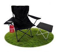 BigDean Chaise de camping avec table pliable - Chaise de camping pliable - Chaise de pêche - Kit d'extérieur pour camping, festival, pêche, jardin et plage