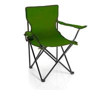 BigDean Chaise de camping pliante verte avec porte-gobelet et sac de transport - Chaise de pêche pliable - Chaise de jardin pliable - Chaise de jardin pliable - Fauteuil de détente pliable