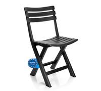 BigDean Chaise de jardin pliable, en plastique résistant aux intempéries et robuste, anthracite, idéale pour le jardin et le balcon, fabriquée en Italie