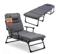 BigDean Chaise pliante confortable 2 en 1 et chaise longue en un seul produit