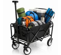 BigDean Chariot pliable jusqu'à 80 kg, noir, compact | Chariot de transport pliable - Chariot à main pour camping, shopping, jardin, festival et excursions