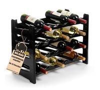 BigDean Étagère à bouteilles empilable pour 24 bouteilles de vin en plastique