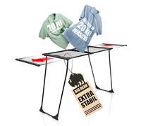 BigDean Étendoir à linge extensible 200 m - Surface de séchage télescopique - XXL - Noir - Avec pinces pour petits vêtements