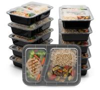 BigDean Lot de 10 boîtes de 850 ml - Passe au micro-ondes - Réutilisables | Boîtes carrées de qualité alimentaire, empilables, passent au micro-ondes et au lave-vaisselle