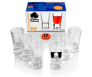 BigDean Lot de 12 verres à shot de 2 ans un coffret cadeau - Verres à shot de qualité supérieure passent au lave-vaisselle - Qualité gastronomique