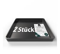 BigDean Lot de 2 bacs multi-usages 60 x 60 x 7 cm Idéal comme grille de cuisson, bac à déjections ou bac à mortier - En plastique de qualité supérieure