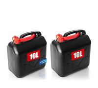 BigDean Lot de 2 bidons d'essence 10 l avec bec verseur flexible - Bidon de carburant pour essence et diesel - Homologation ONU Bidon pratique pour diesel - Fabriqué en Europe