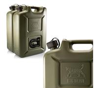 BigDean Lot de 2 bidons d'essence de 20 l en vert olive avec bec verseur flexible - Bidon de carburant pour essence et diesel - Bidon de réserve - Fabriqué en Allemagne