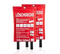 BigDean Lot de 2 couvertures anti-feu de cuisine pour feu de graisse XL immédiatement utilisables - Certifiées DIN EN 1869:2019 - Convient également pour barbecue, voiture et camping