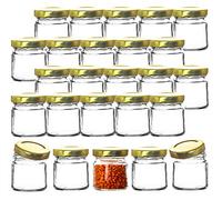 BigDean Lot de 25 petits pots à confiture 53 ml - Fabriqués en Allemagne - Mini bocaux à confiture - Bocaux à miel - Bocaux à déguster pour cadeaux d'invités et mariage