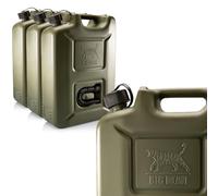 BigDean Lot de 3 bidons d'essence de 20 l en vert olive avec bec verseur flexible - Bidon de carburant pour essence et diesel - Bidon de réserve - Fabriqué en Allemagne
