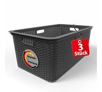 BigDean Lot de 3 paniers à linge en rotin - 59 x 39 x 26 cm