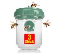BigDean Lot de 3 pièges à guêpes d'extérieur en vert Ø 9 x 13 cm - Piège vivant à suspendre, parfait pour les abeilles, les guêpes et comme piège à mouches