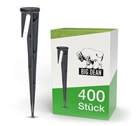 BigDean Lot de 400 piquets de terre pour tondeuse, robots de tondeuse, câble de délimitation, piquets, piquets de terre - Compatible avec Bosch, Gardena, Husqvarna, Worx, Yard Force