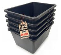 BigDean Lot de 5 bacs à mortier carrés de 80 l - 78 x 47 x 30 cm - Fabriqués en Europe - Très stables