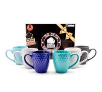 BigDean Lot de 6 tasses à café en céramique de qualité supérieure - 400 ml - Multicolore - Mat