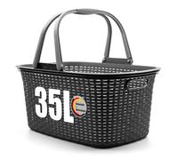 BigDean Panier à linge avec anse, 35 l, design rotin, fabriqué en Allemagne