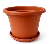 BigDean Pot de fleurs rond en terre cuite Ø 35 cm avec soucoupe