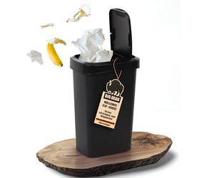 BigDean Poubelle de cuisine 50 l avec couvercle pivotant et couvercle rabattable noir