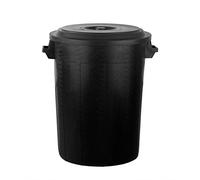 BigDean Poubelle universelle 100 litres avec couvercle et 2 poignées de transport, poubelle polyvalente noire