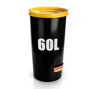 BigDean Poubelle universelle résistante aux intempéries de 60 l avec couvercle hermétique jaune - Convient également comme poubelle - Convient également comme poubelle - Pour nourriture ou poubelle -