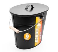 BigDean Seau à cendres ovale avec couvercle de 15 l et poignée