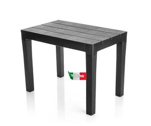 BigDean Table d'appoint de jardin noire - Table de camping résistante aux intempéries pour l'intérieur et l'extérieur - Table à manger en plastique Table de jardin Table de balcon - Fabriquée en